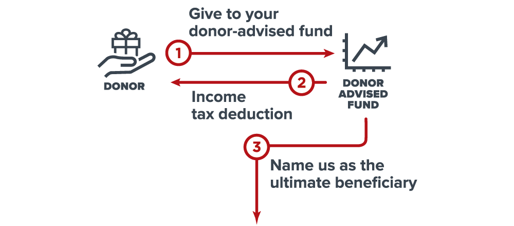 Gift of Donor-Advised Fund Diagram